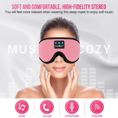 MUSICOZY 3D Bluetooth Sleep Mask with Built-in Wireless Headphones | 2024 Upgrade | Comfortable Contour Design for Sleeping, Travel & Noise Isolation | Sleep Aid with Wireless Music