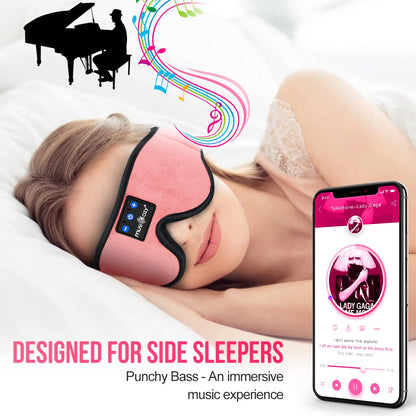 MUSICOZY 3D Bluetooth Sleep Mask with Built-in Wireless Headphones | 2024 Upgrade | Comfortable Contour Design for Sleeping, Travel & Noise Isolation | Sleep Aid with Wireless Music