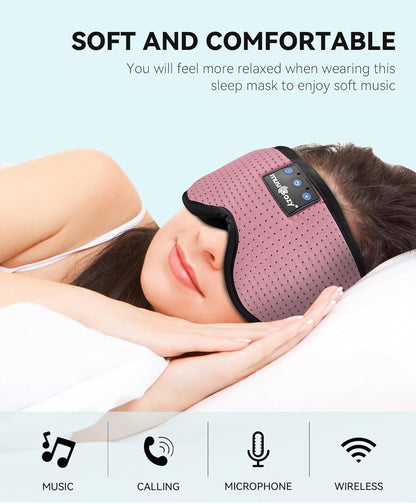 MUSICOZY 3D Bluetooth Sleep Mask with Built-in Wireless Headphones | 2024 Upgrade | Comfortable Contour Design for Sleeping, Travel & Noise Isolation | Sleep Aid with Wireless Music