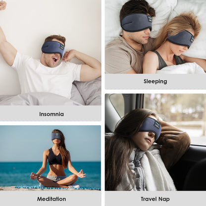 MUSICOZY 3D Bluetooth Sleep Mask with Built-in Wireless Headphones | 2024 Upgrade | Comfortable Contour Design for Sleeping, Travel & Noise Isolation | Sleep Aid with Wireless Music