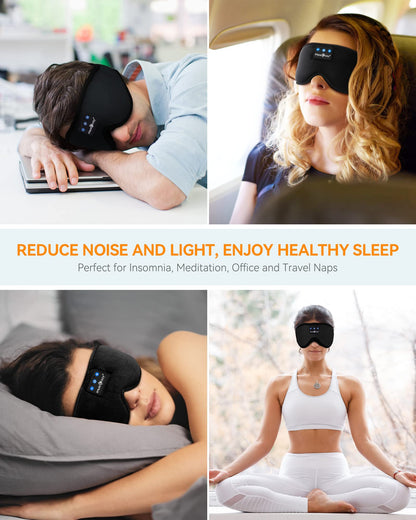 MUSICOZY 3D Bluetooth Sleep Mask with Built-in Wireless Headphones | 2024 Upgrade | Comfortable Contour Design for Sleeping, Travel & Noise Isolation | Sleep Aid with Wireless Music