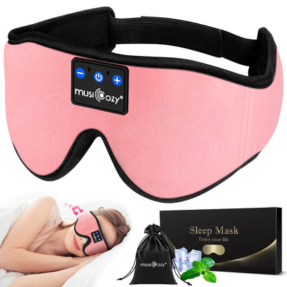 MUSICOZY 3D Bluetooth Sleep Mask with Built-in Wireless Headphones | 2024 Upgrade | Comfortable Contour Design for Sleeping, Travel & Noise Isolation | Sleep Aid with Wireless Music