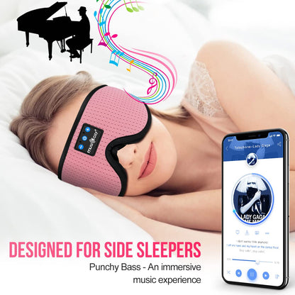 MUSICOZY 3D Bluetooth Sleep Mask with Built-in Wireless Headphones | 2024 Upgrade | Comfortable Contour Design for Sleeping, Travel & Noise Isolation | Sleep Aid with Wireless Music