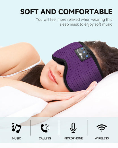 MUSICOZY 3D Bluetooth Sleep Mask with Built-in Wireless Headphones | 2024 Upgrade | Comfortable Contour Design for Sleeping, Travel & Noise Isolation | Sleep Aid with Wireless Music