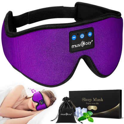 MUSICOZY 3D Bluetooth Sleep Mask with Built-in Wireless Headphones | 2024 Upgrade | Comfortable Contour Design for Sleeping, Travel & Noise Isolation | Sleep Aid with Wireless Music