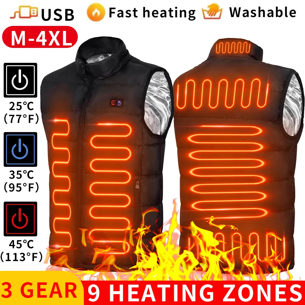 Heated Vest  Electric Heated Jackets Men Women Sportswear