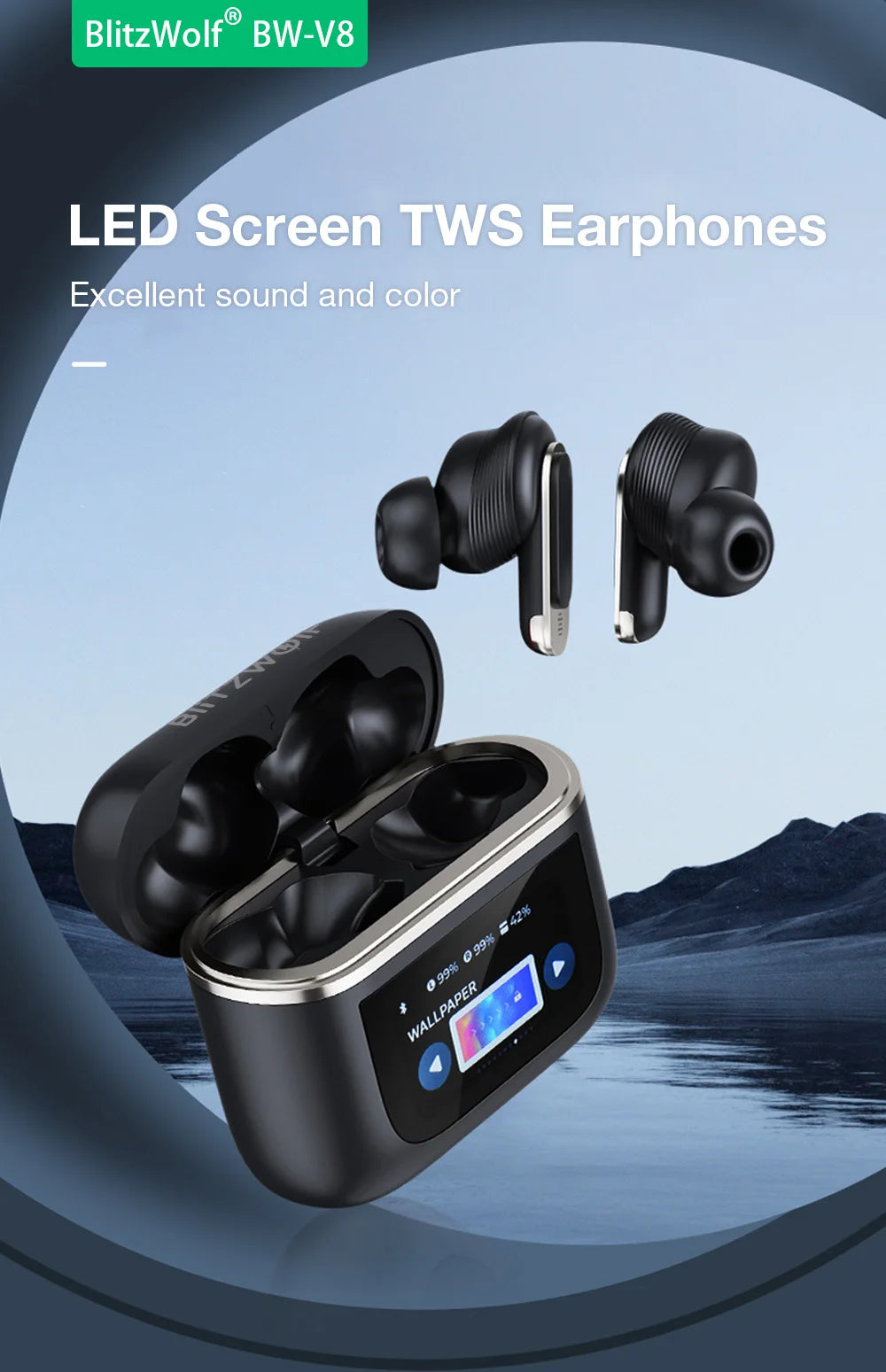 LED Screen High Quality Sound Earbuds With 32hr Battery Life