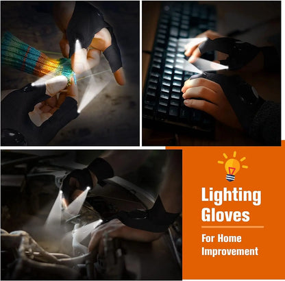 LED Half Finger Glove  Flashlight