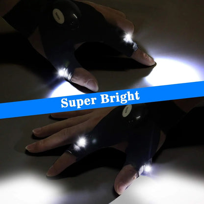 LED Half Finger Glove  Flashlight